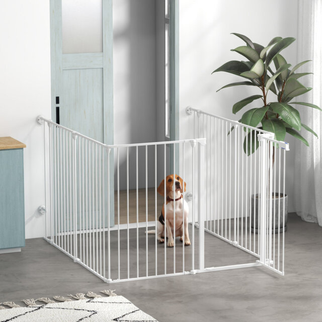 90cm H Panel Metal Pet Barrier With Door