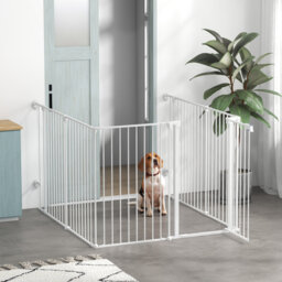90cm H Panel Metal Pet Barrier With Door