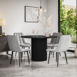 Arlo Walnut Table Top W Walnut Legs + Nova Velvet Dining Chair Beige Set Of 6