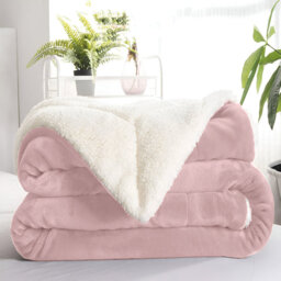 Kaylie Soft Sherpa Fleece Fur Thick Dual Sided Reversible Blanket Throw