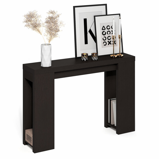 Furinno ARA Entryway Table 119.4 cm, Narrow Console Table, Sofa Table with Bottom Shelf, Couch Table Behind Sofa, Farmhouse Entryway Table for Entranc