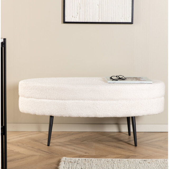 Spivey 40cm Wide Oval Footstool Ottoman