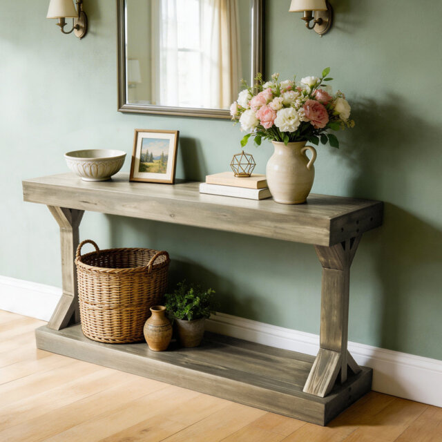 120cm Solid Wood Console Table