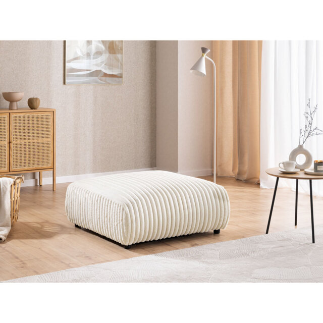 Mollis 88cm Wide Square No Pattern Pouf Ottoman