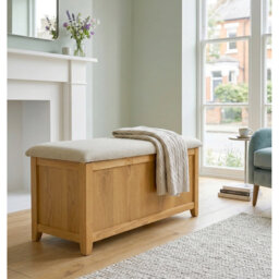 Amina Linen Upholstered Storage Bench