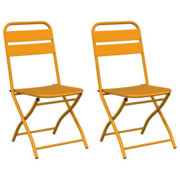 Garden Folding Chair Folding 2 Pcs Green 55 X 56.5 X 91Cm Steel