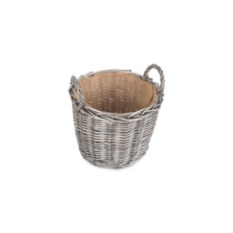 Wicker Round Lined Log Basket