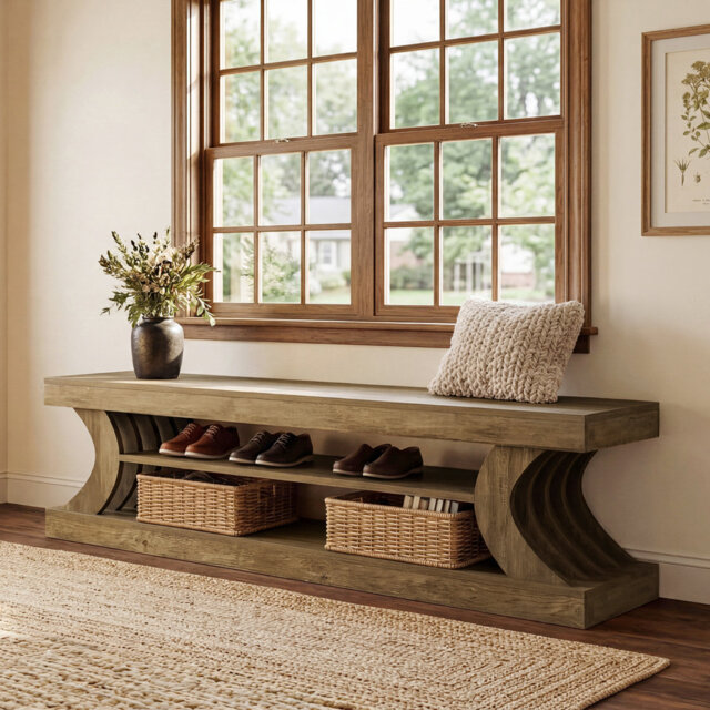 Engineered Wood Storage Bench