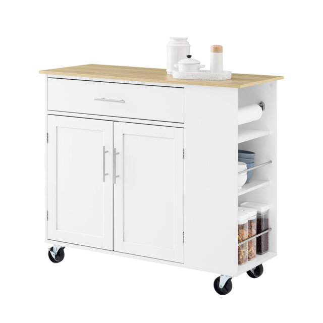 Kitchen Island On Wheels Rolling Kitchen Storage Trolley With Drawer And Adjustable Shelf Kitchen Cabinet Cupboard For Dining Room