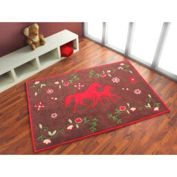 Horse Friends Acrylic Brown Rug