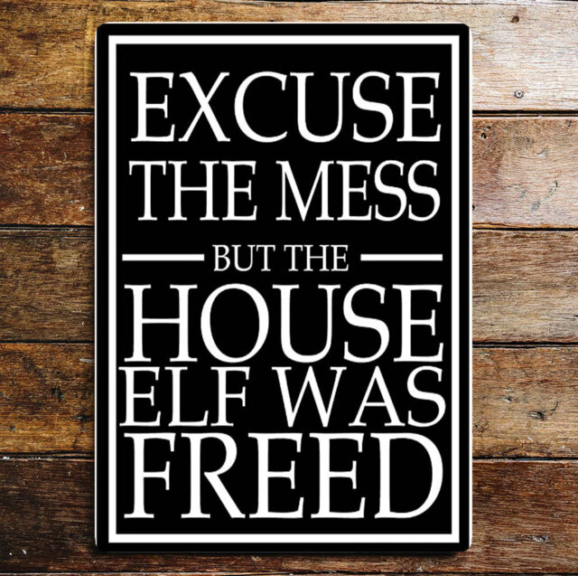 Excuse the Mess But the House Elf Was Freed Wall Décor