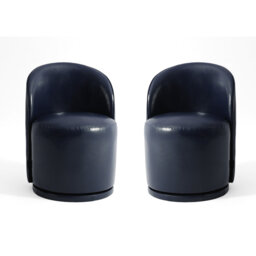 PU Leather Barrel Swivel Armless Dining Chair