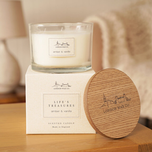 The London Wax Company Amber and Vanilla Lidded Candle 368g