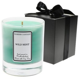 Wild Mint Scented Jar Candle with Glass Holder