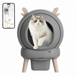 XXL Self-Cleaning Automatic Cat Litter Box Cabinet, 60L Smart Litter Tray - App Control - Safety Sensors & Anti-Pinch - Leak-Proof Odor Control, Multi