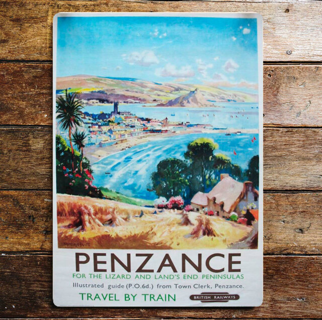 Penzance Travel by Train British Railways Metal Wall Décor