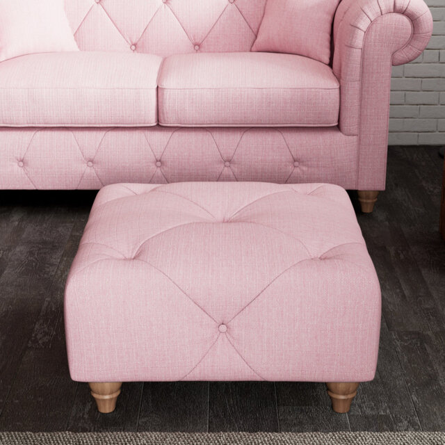 Ellrich 65cm Wide Tufted Rectangle No Pattern Footstool Ottoman