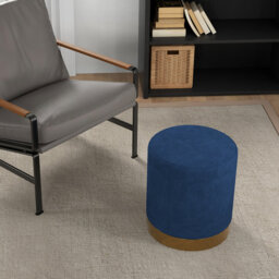 Ackeem 40cm Wide Round Solid Colour Footstool Ottoman