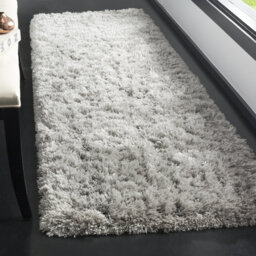 Aubre Solid Colour Silver Area Rug