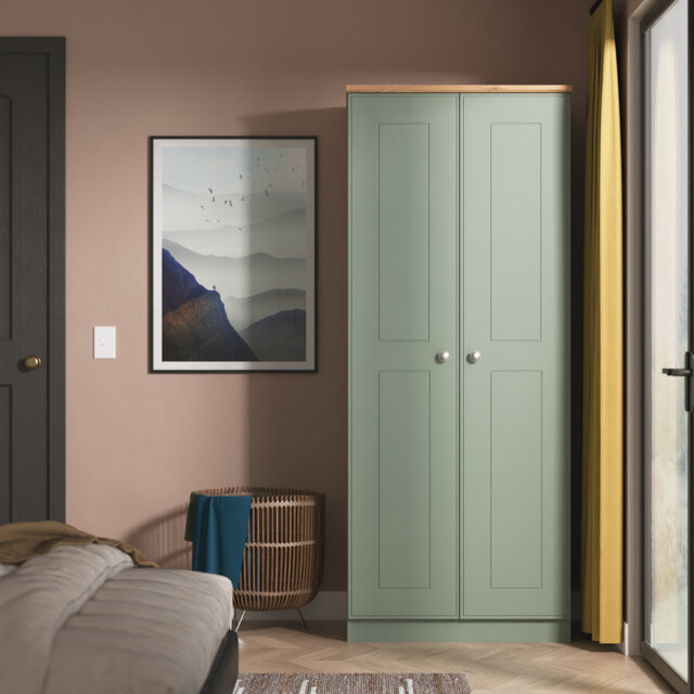 Conners 2 Door Wardrobe in Grey Matt
