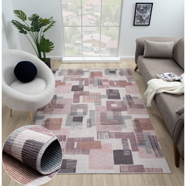 Bumbalough Abstract Machine Woven Rectangular 160 X 235cm Cream Indoor / Outdoor Area Rug