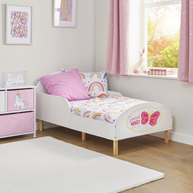 Kids White Toddler Bed â Spread Your Wings and Fly