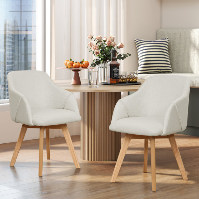 Swivel Linen Modern Upholstered Back Dining & Side Chair