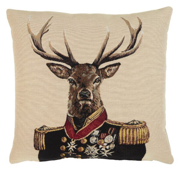 Admiral Stag Tapestry Cushion with Feather Filler