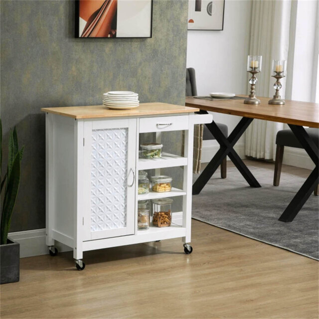 Aristoteles 92 cm W Kitchen Cart and Kitchen Island with Top
