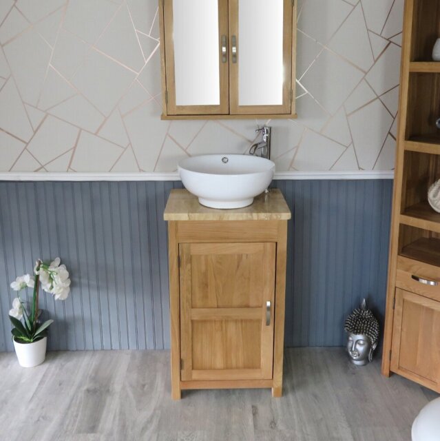 Slimline Compact 515mm Free-standing Cloakroom Vanity Unit