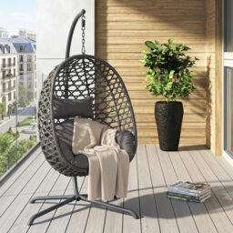 Outdoor Hanging Egg Swing Chair with Soft Cushion