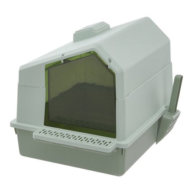 Cleckheat Plastic Enclosed Litter Box with Scoop