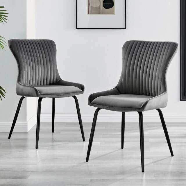 Illman Luxury Velvet Upholstered Dining Chair - Elegant Modern Deco Style