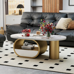 Solid Coffee Table with Storage