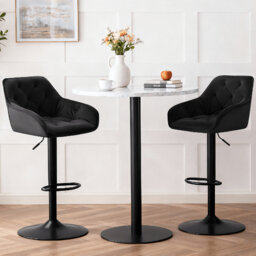 Swivel Velvet Upholstered Adjustable Height Counter Stool