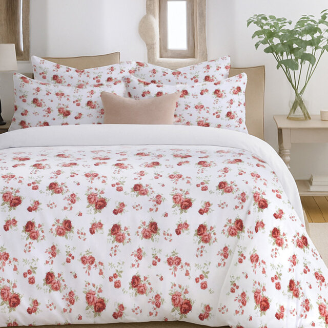 Delicate Florence Blue Floral Printed Duvet Set