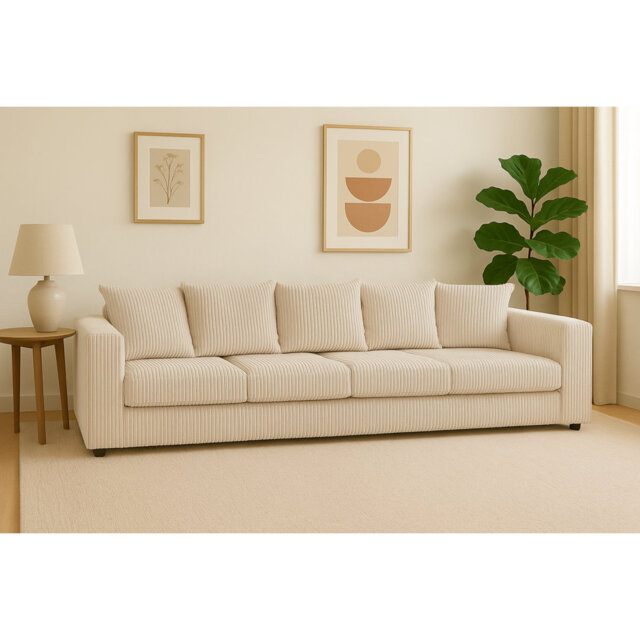 4 Seater Corduroy Sofa
