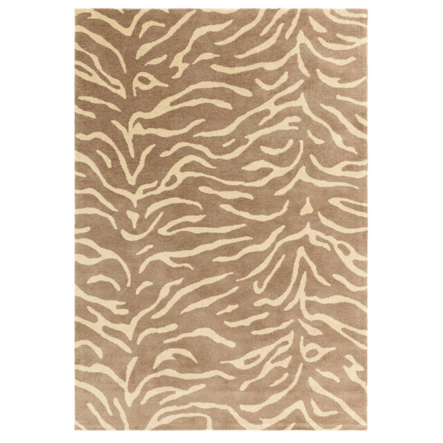 Alaisdair Tiger Animal Print Taupe Area Rug