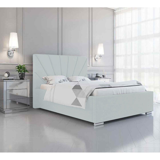 Sunrise Abubaker Upholstered Bed Frame - Plush Velvet with Headboard and Sprung Slats
