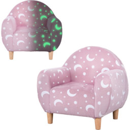 AIYAPLAY Kids Armchair Glow in the Dark Single Chair Toddler Tub Pink