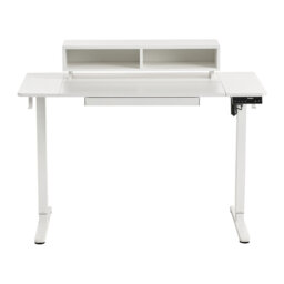 Electric Adjustable Standing Desk LUCAMA Light Brown/ White 120 cm 60 cm with USB Port
