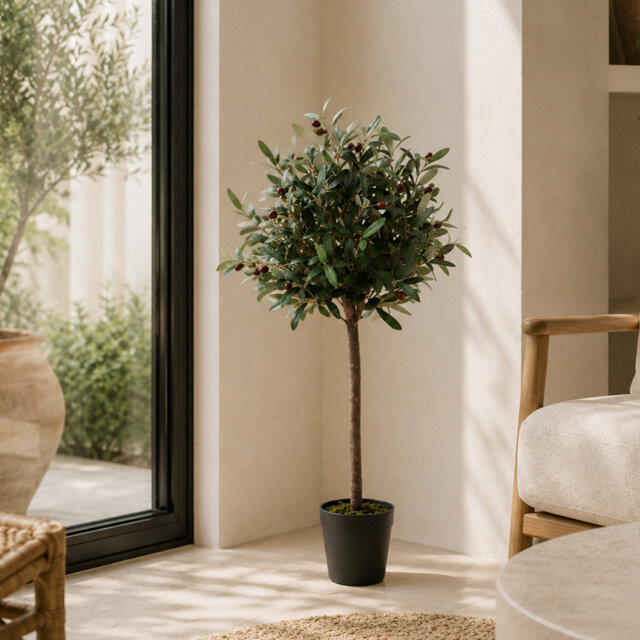 Faux Olive Tree Plant in Pot Liner