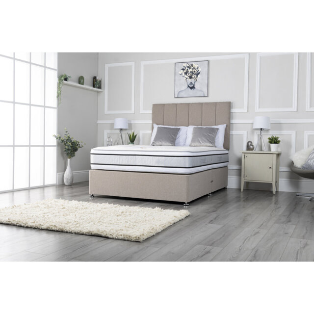 Aspelare Upholstered Divan Bed with Mattress
