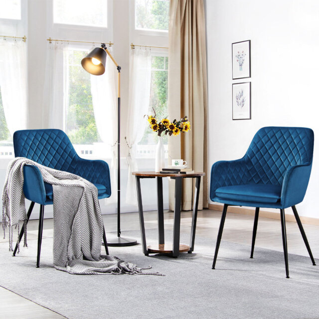 50cm H Tufted Velvet Upholstered Armchairs, Dinning chairs