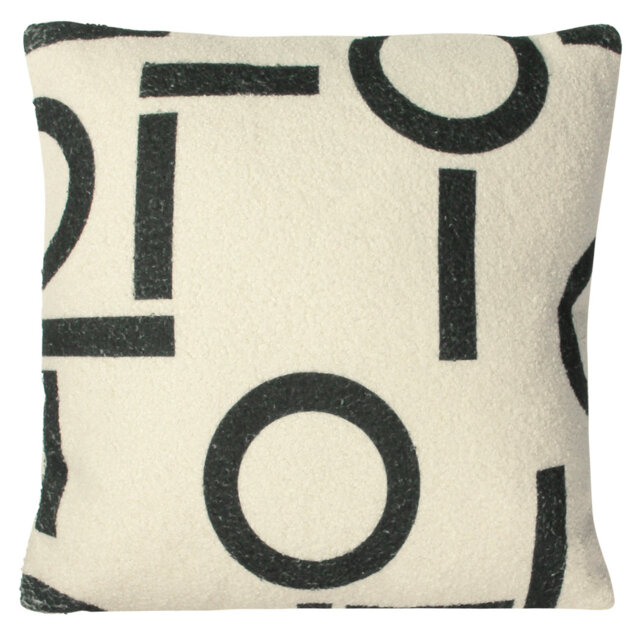Geometric Black Square Cushion Cover