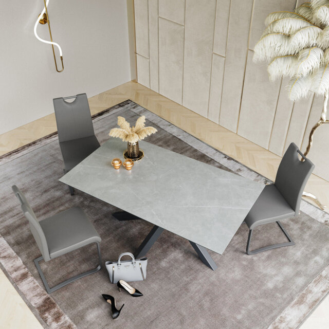 Sang Rectangular Extending Ceramic Dining Table