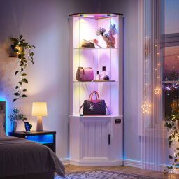 Corner China Cabinet with Lighting