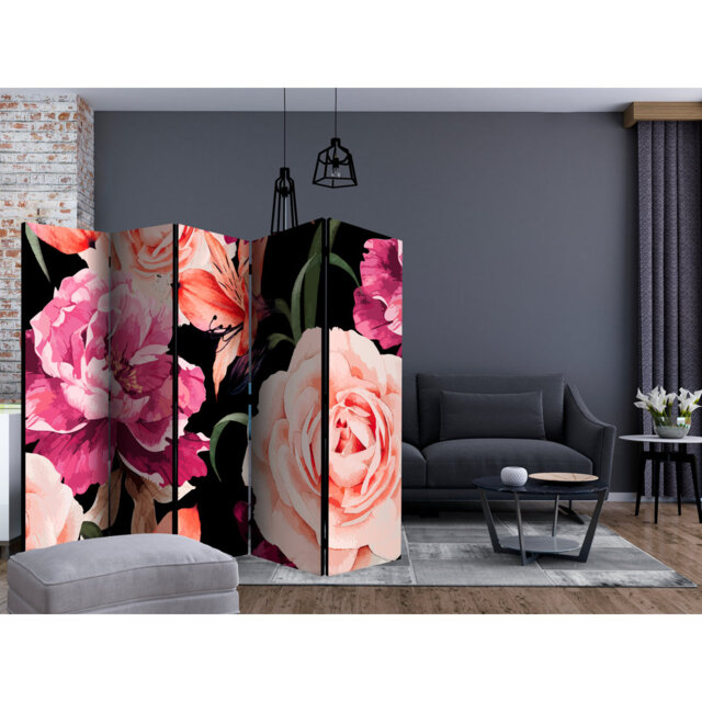 225cm W x 172cm H 5 - Panel One Sided Room Divider Folding Room Divider