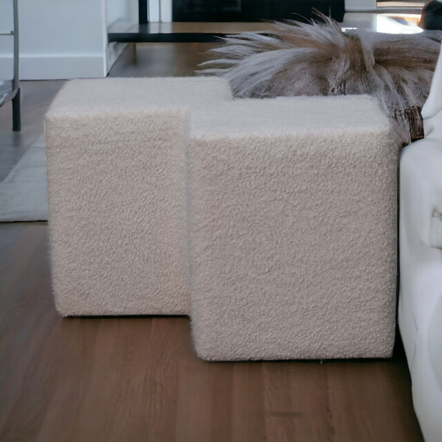Lonepine 85cm Wide Novelty Solid Colour Footstool Ottoman