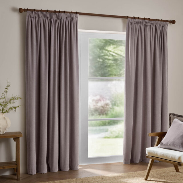 Heavy Chenille Room Darkening Curtain Panel Pair